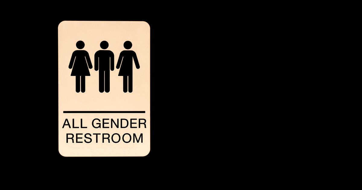 The above stock image is of an all-gender restroom.