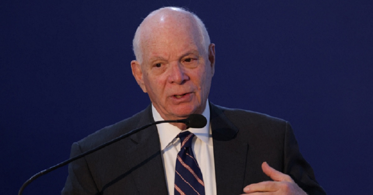 Sen. Ben Cardin of Maryland, pictured speaking on stage in a 2022 file photo from a climate conference in Sharm El Sheikh, Egypt.
