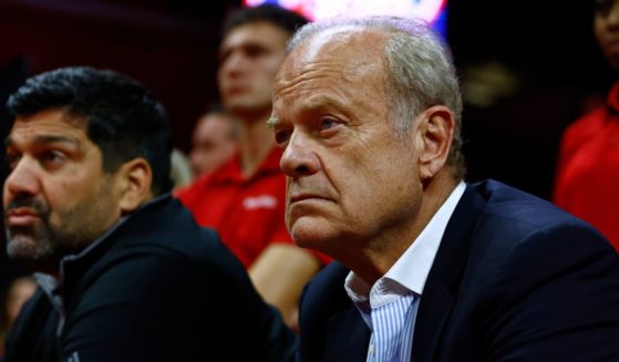 American actor Kelsey Grammer watches a game between the Nebraska Cornhuskers and Rutgers Scarlet Knights at Jersey Mike's Arena on Feb. 14 in Piscataway, New Jersey.