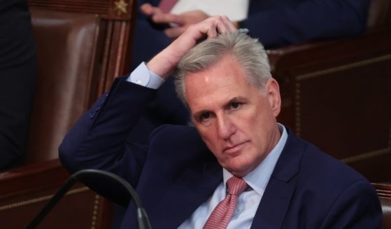 Former U.S. House Minority Leader Kevin McCarthy (R-CA) reacts as Representatives cast their votes for Speaker of the House on the first day of the 118th Congress in the House Chamber of the U.S. Capitol Building on January 3, 2023 in Washington, DC.