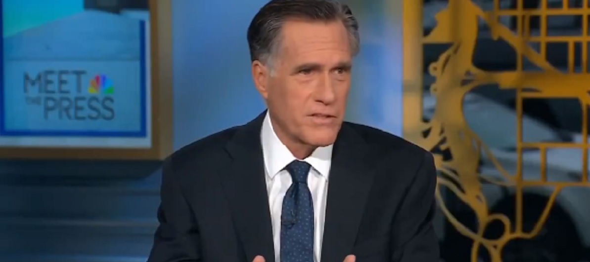 Utah Sen. Mitt Romney appears on NBC's "Meet the Press" on Sunday.