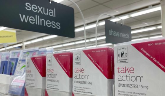 Plan-B, emergency contraceptive, and Take Action, another version of the contraceptive, on the self in a drug store in Annapolis, Maryland, on July 6, 2022.