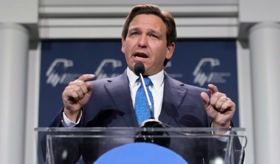 Florida Gov. Ron DeSantis, pictured in a file photo from November 2022, signed a bill in 2021 banning boys from playing on girls' teams in the Sunshine State.