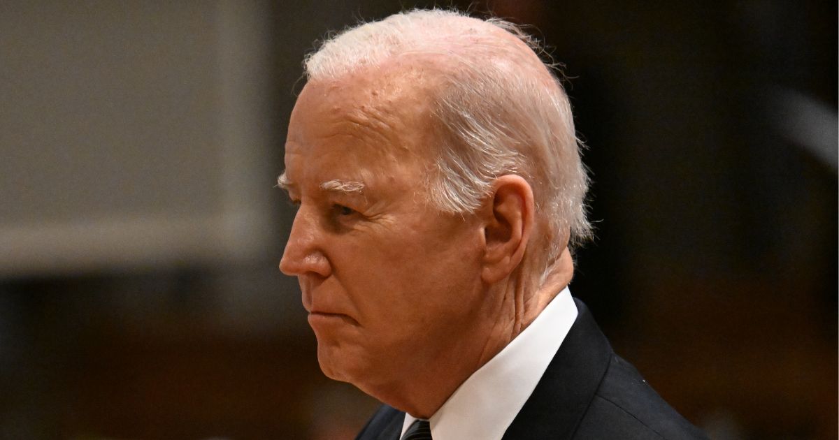 U.S. President Joe Biden attends the memorial service for late retired Supreme Court Justice Sandra Day O'Connor at the National Cathedral on December 19, 2023 in Washington, DC.