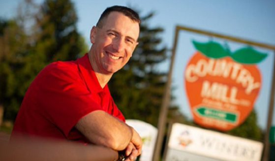 Stephen Tennes, owner of the Country Mill orchard in Charlotte, Michigan.