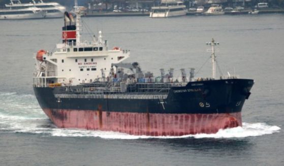 The tanker M/V Chem Pluto was struck off the coast of India Saturday.