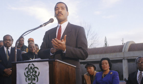 Dexter King, son of the Rev. Martin Luther King Jr., speaks to the press outlining his family's plan for an interactive museum to be built at the MLK Center in Atlanta on Dec. 28, 1994.