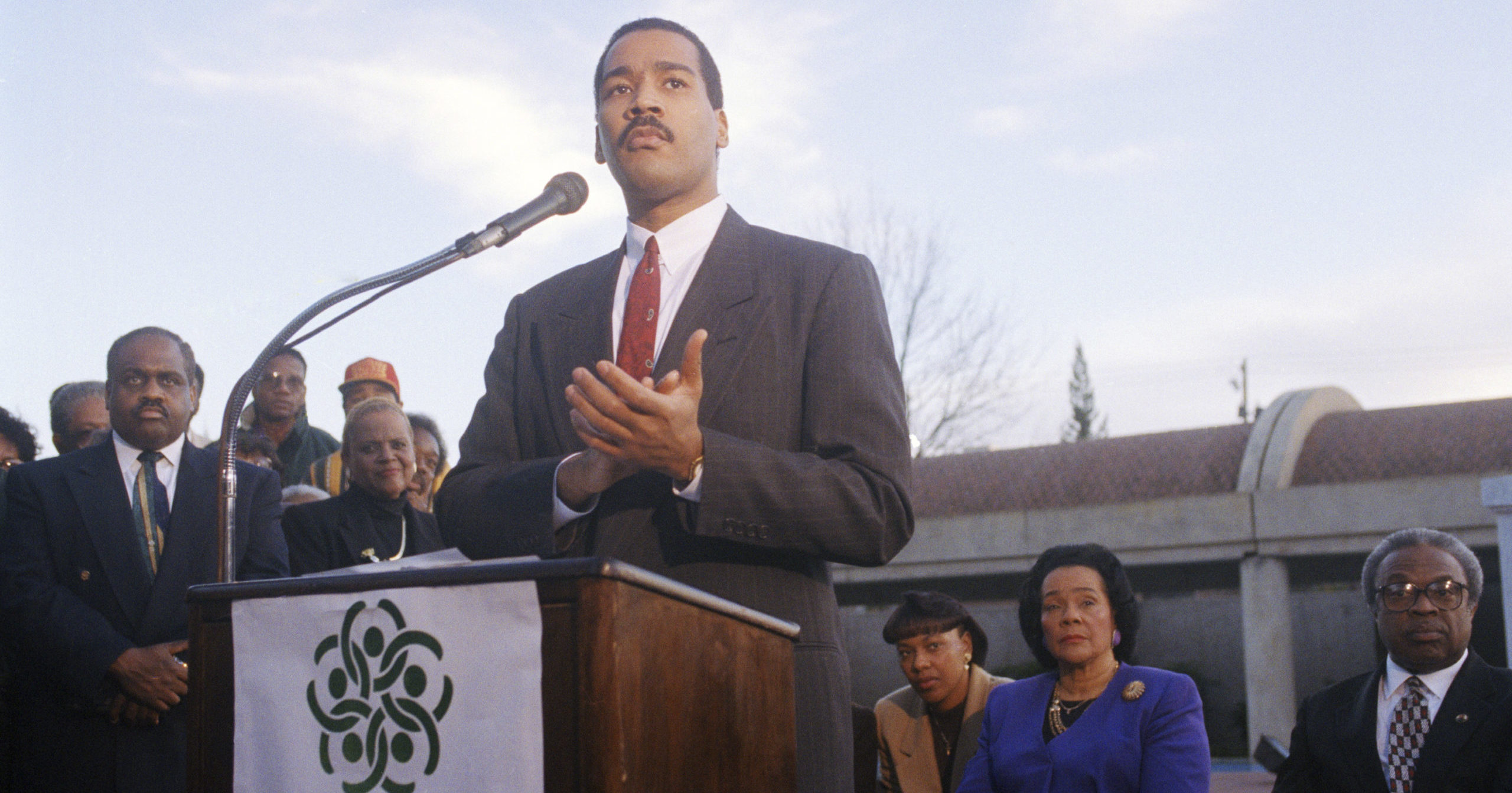 Dexter King, son of the Rev. Martin Luther King Jr., speaks to the press outlining his family's plan for an interactive museum to be built at the MLK Center in Atlanta on Dec. 28, 1994.