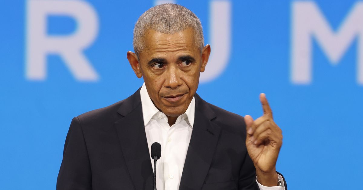 Former President Barack Obama speaks to attendees at the Obama Foundation Democracy Forum in Chicago, Illinois, on Nov. 3.