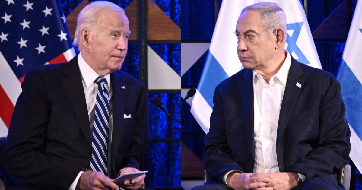 President Joe Biden, left, meets with Israeli Prime Minister Benjamin Netanyahu in Tel Aviv, Israel, on Oct. 18.