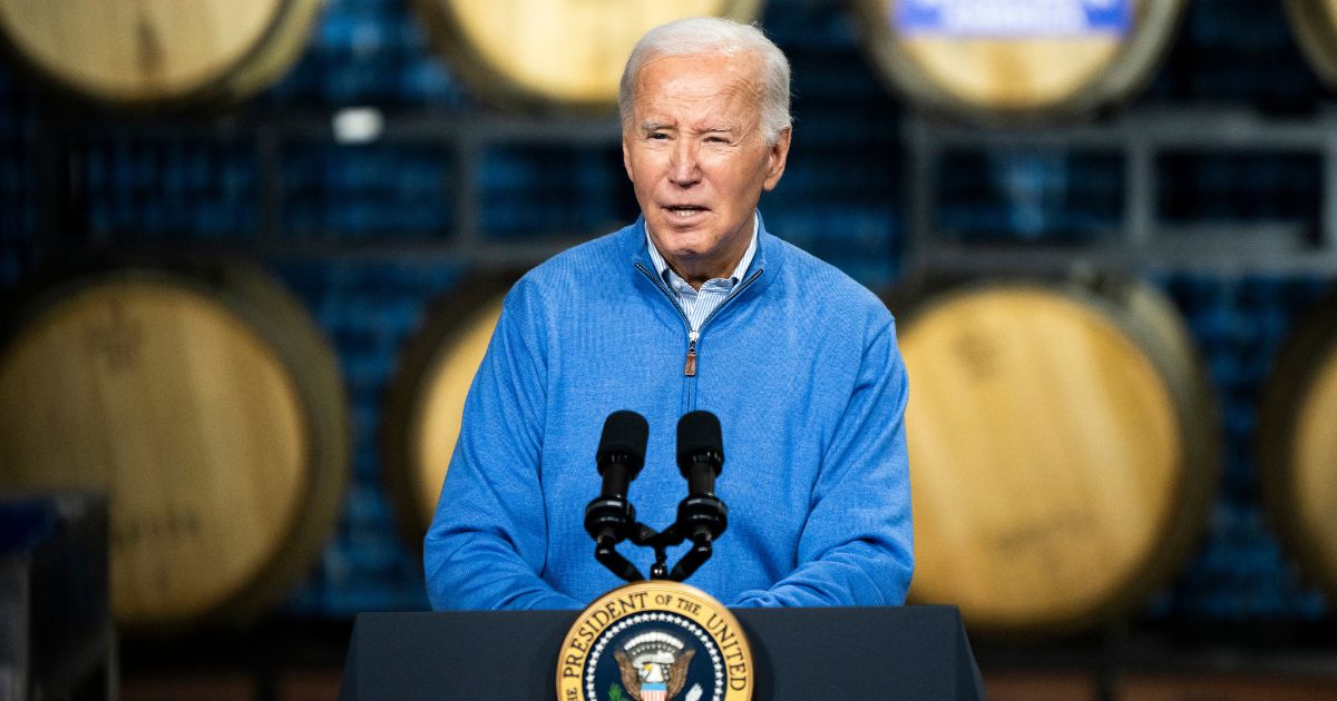 President Joe Biden speaks at Earth Rider Brewery in Superior, Wisconsin, on Thursday.