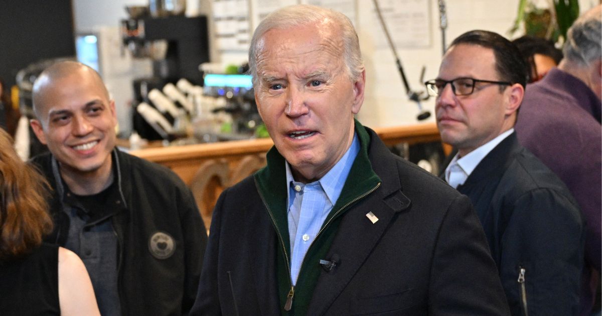 President Joe Biden speaks to reporters as he visits Nowhere Coffee shop in Emmaus, Pennsylvania, on Friday.