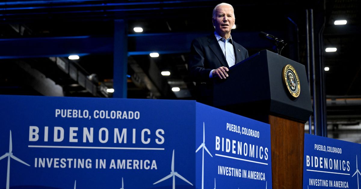 President Joe Biden gives a speech about his "Bidenomics" economic plan in Pueblo, Colorado, on Nov. 29.