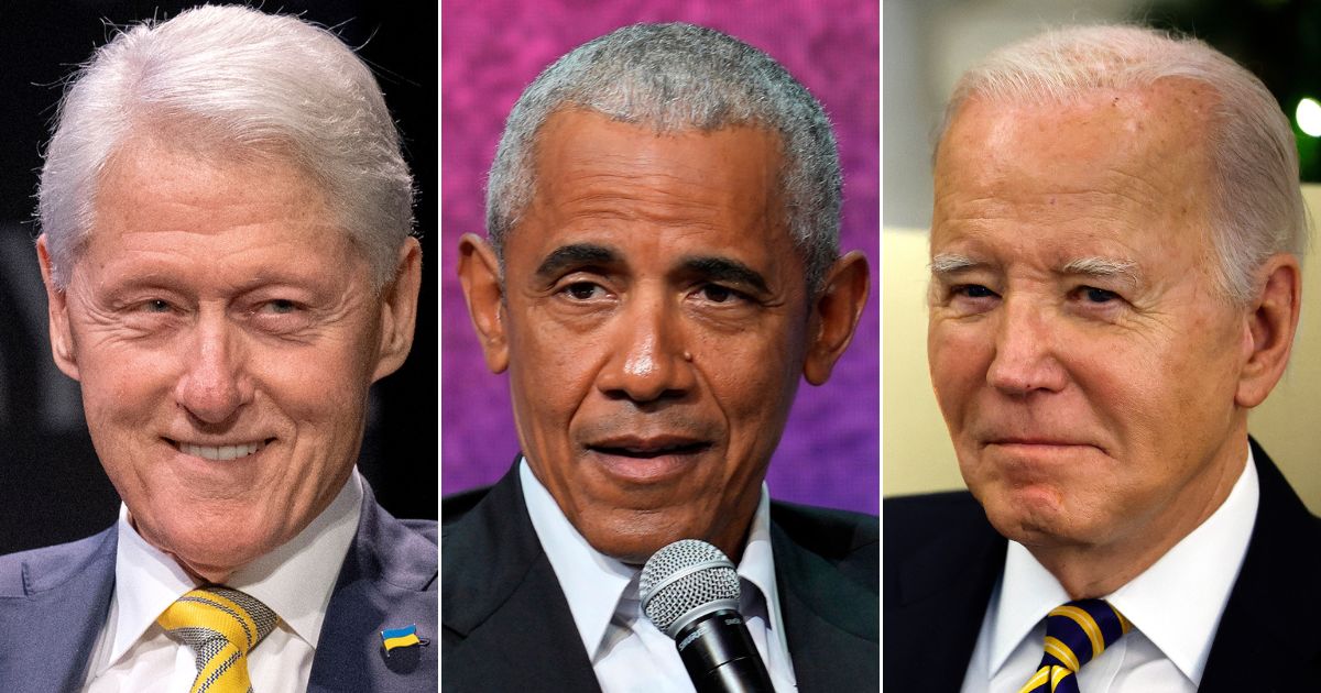 From left, former Presidents Bill Clinton, left, and Barack Obama, center, reportedly will assist President Joe Biden's re-election effort.