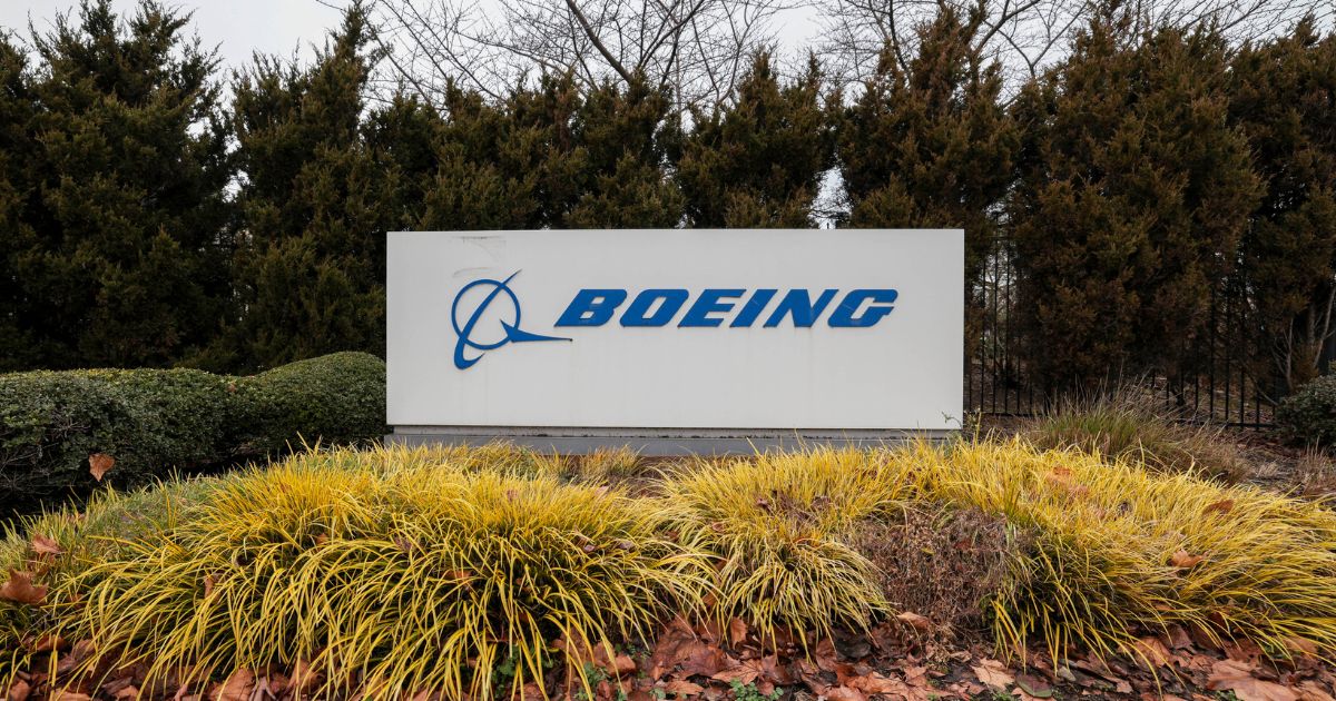 The Boeing logo is pictured at Boeing's 737 factory in Renton, Washington on Jan. 25. Alaska Airlines and United Airlines have resumed flying Boeing Max 9 aircraft, which were grounded after an emergency landing on a MAX on Jan. 5 following the mid-flight blowout of a panel on the jet.
