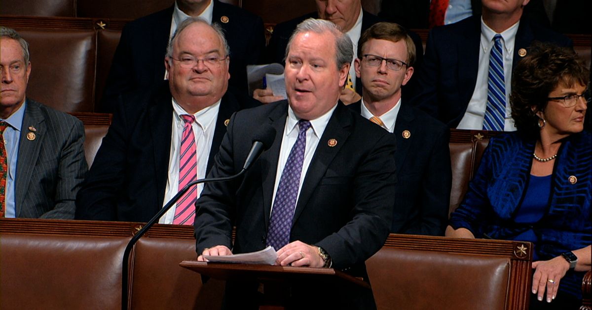 Indiana Republican Rep. Larry Bucshon speaks on the House floor at the Capitol in Washington on Dec. 18, 2019.