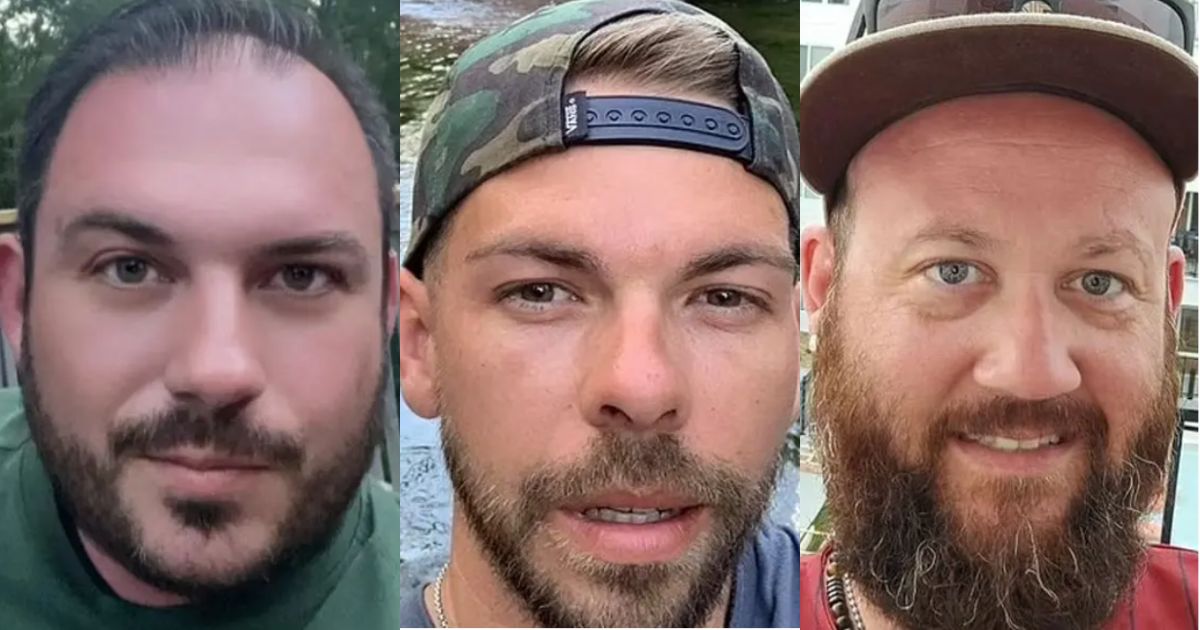 David Harrington, left; Clayton McGeeney, center; and Ricky Johnson, right, were found dead in a friend's backyard on Jan. 9 after going there to watch an NFL game on Jan. 7.