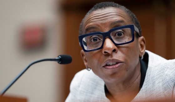 Then-Harvard President Claudine Gay peaks during a hearing of the House Committee on Education on Capitol Hill in Washington, D.C., on Dec. 5. Gay resigned from her position following accusations of plagiarism.