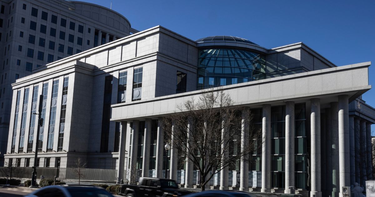 The Ralph L. Carr Colorado Judicial Center, home of the Colorado Supreme Court, is pictured on Tuesday after a man entered the building, fired several shots, and started a fire in a stairwell.