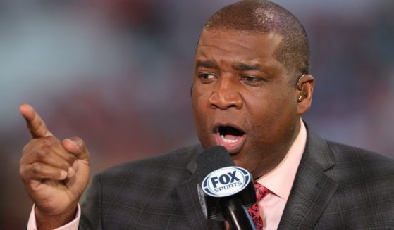 Fox NFL Sunday Host Curt Menefee talks on set prior to Super Bowl LIV between the San Francisco 49ers and the Kansas City Chiefs in Miami, Florida, on Feb. 2, 2020.