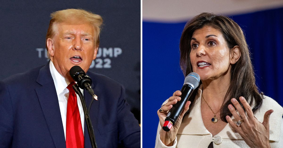 Donald Trump speaks at a campaign event in Waterloo, Iowa, on Dec. 19, 2023. Nikki Haley speaks at a campaign event in Rye, New Hampshire, on Tuesday.