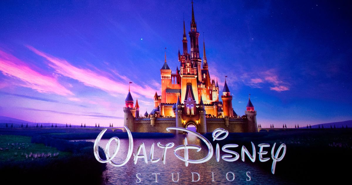 The Walt Disney Studios logo is projected onscreen during the CinemaCon Walt Disney Studios Motion Pictures Special presentation in Las Vegas, Nevada, on April 3, 2019.