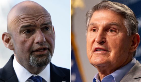 Sen. John Fetterman, left, and Joe Manchin, right, are the only Democratic senators that are against a Palestinian state.
