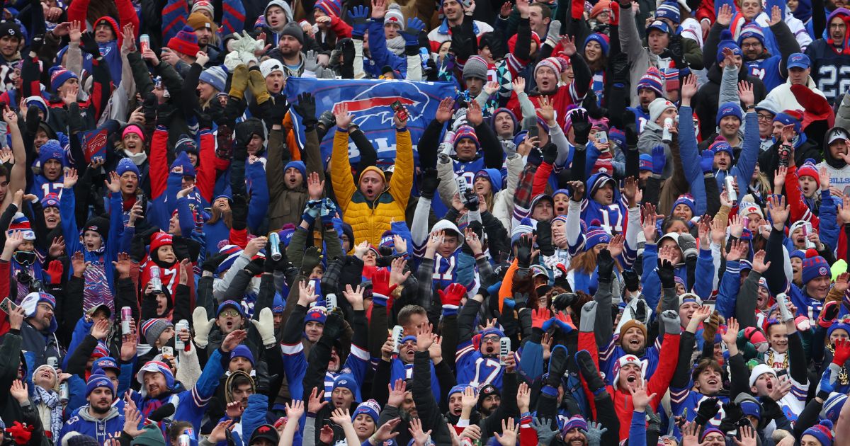 Buffalo Bills fans cheer their team on against the New England Patriots at Highmark Stadium on Dec. 31in Orchard Park, New York.