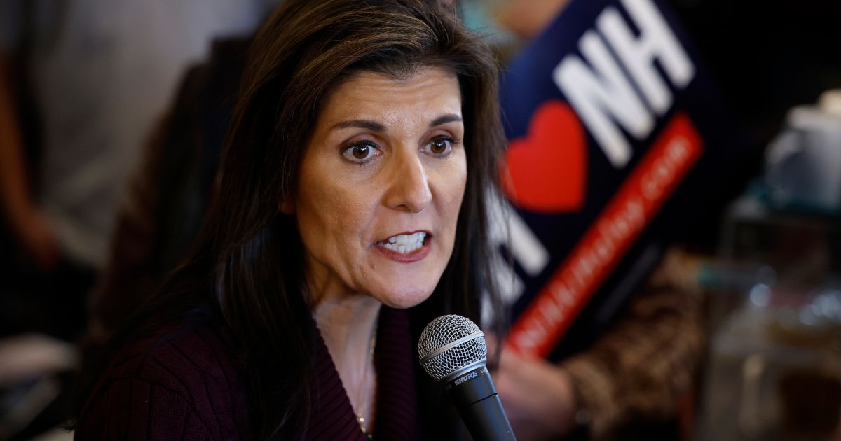 Republican presidential candidate and former U.N. Ambassador Nikki Haley campaigns at the historic Robie Country Store in Hooksett, New Hampshire, on Thursday.