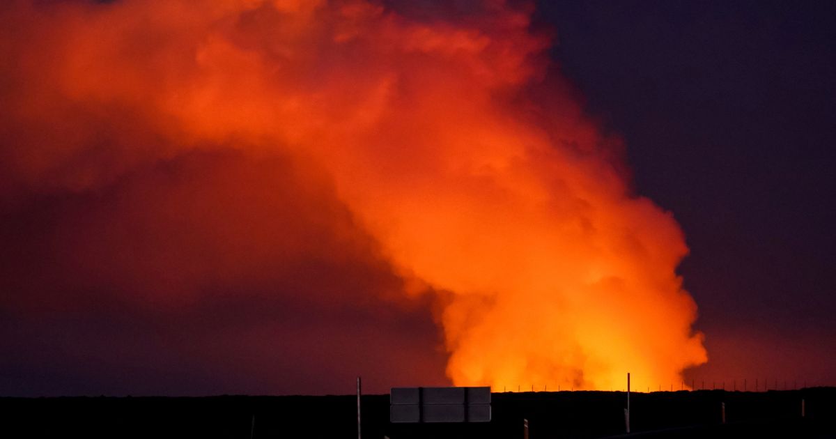 A volcano has erupted in southwestern Iceland, sending semi-molten rock spewing toward a nearby settlement for the second time in less than a month. The eruption Sunday came after a swarm of earthquakes near the town of Grindavík, Iceland.