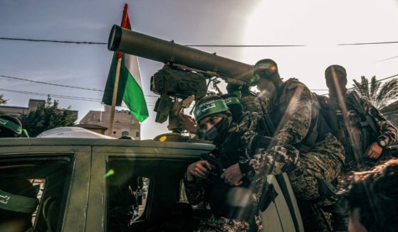 Hamas militants parade at a rally in Gaza in October during a cease-fire in the war between Hamas and Israel.