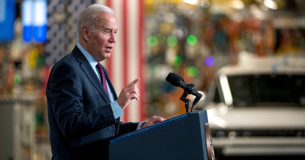 President Joe Biden speaks at a General Motors electric vehicle assembly plant on Nov. 17, 2021, in Detroit.