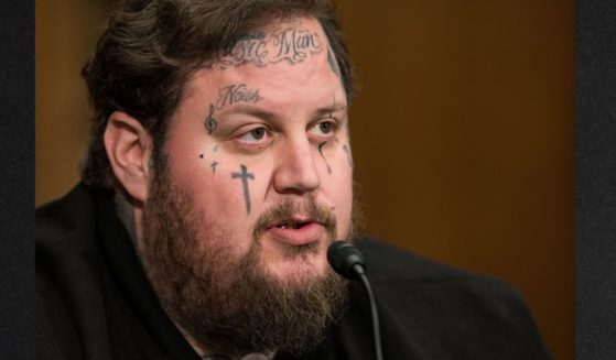 Singer and songwriter Jason "Jelly Roll" DeFord testifies before the Senate Banking, Housing and Urban Affairs committee Thursday in Washington, D.C. The hearing examined legislative solutions and public education for stopping the flow of fentanyl into and throughout the United States.