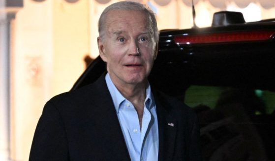 President Joe Biden steps out of a restaurant after dining in Christiansted in Saint Croix on the U.S. Virgin Islands on Saturday.