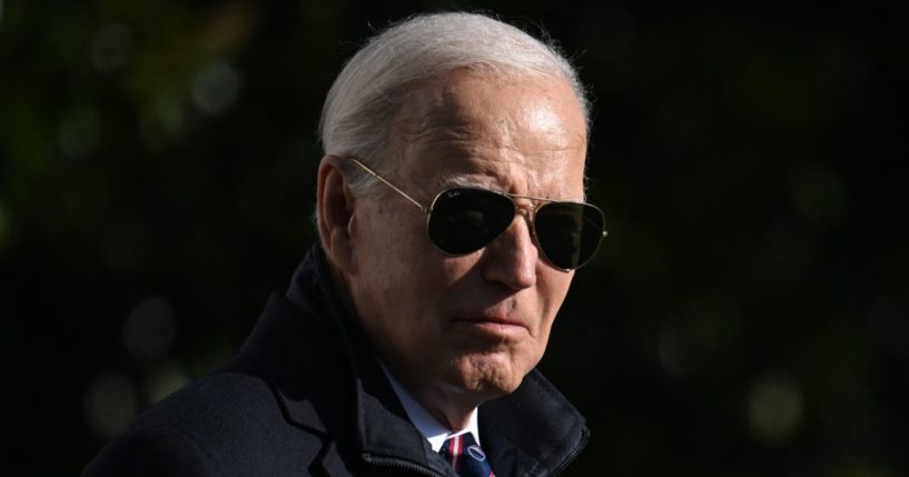 President Joe Biden departs the White House in Washington on Friday.