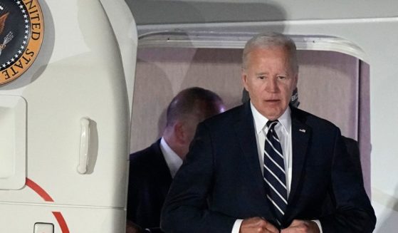 Joe Biden stepping off of Air Force One