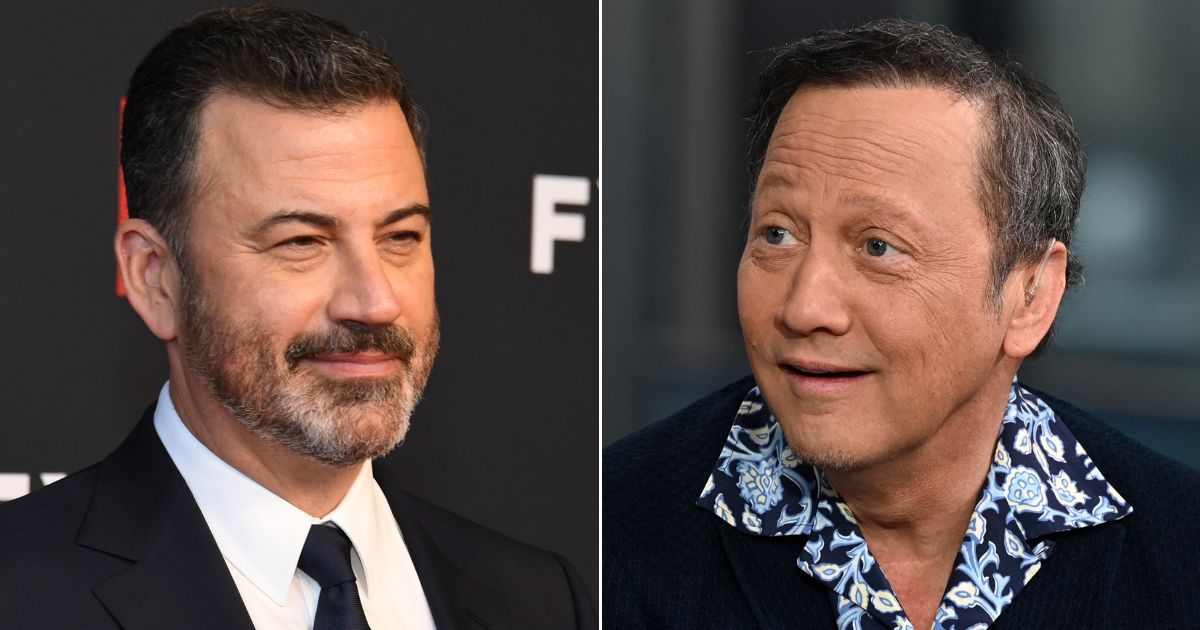 Rob Schneider, right, fired back at Jimmy Kimmel, left, following the late-night host's outburst over Jeffrey Epstein.