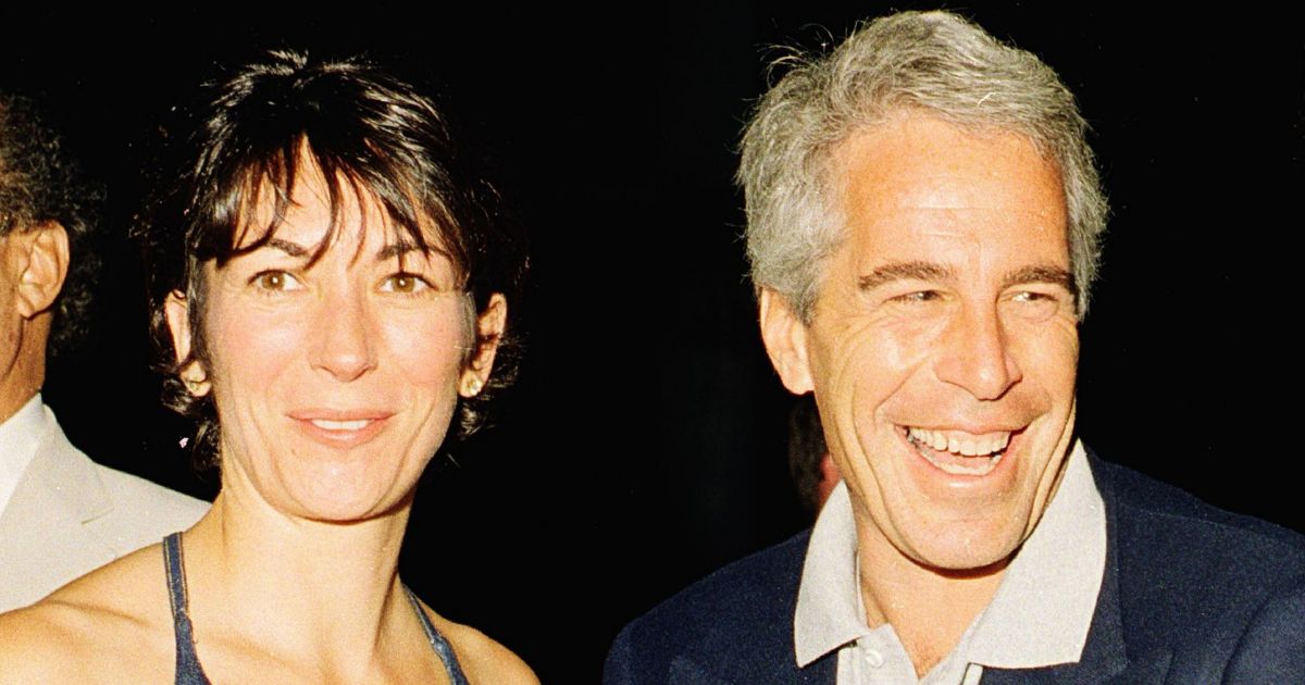 Ghislaine Maxwell and Jeffrey Epstein are seen during a party at the Mar-a-Lago club in Palm Beach, Florida, on Feb. 12, 2000.