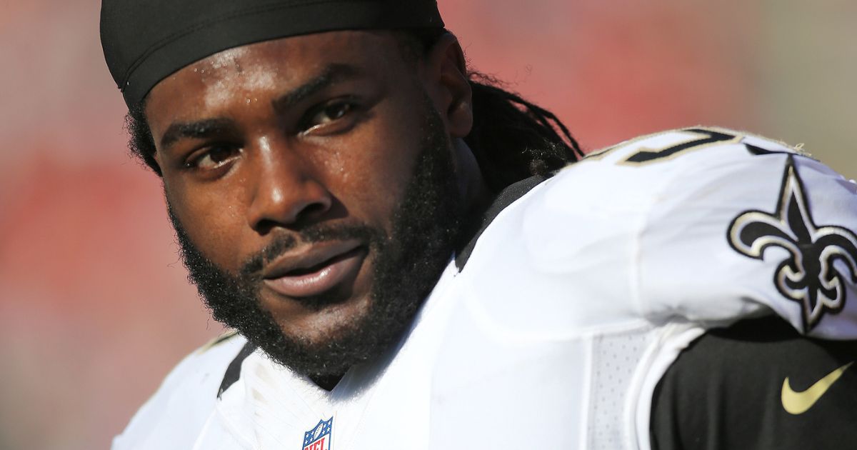 Ronald Powell of the New Orleans Saints is seen on the sideline during a game between the Saints and the Tampa Bay Buccaneers at Raymond James Stadium in Tampa, Florida, on Dec. 28, 2014.