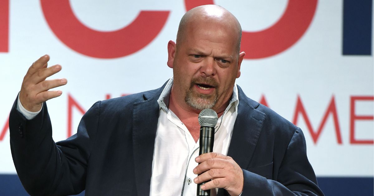 Rick Harrison from "Pawn Stars" speaks at the Texas Station Gambling Hall & Hotel in North Las Vegas, Nevada, on Feb. 21, 2016.