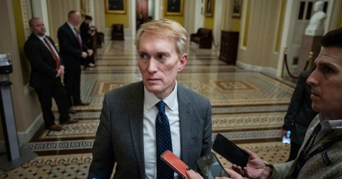 Sen. James Lankford (R-OK) speaks with reporters at the U.S. Capitol in Washington, D.C., on Jan 16.