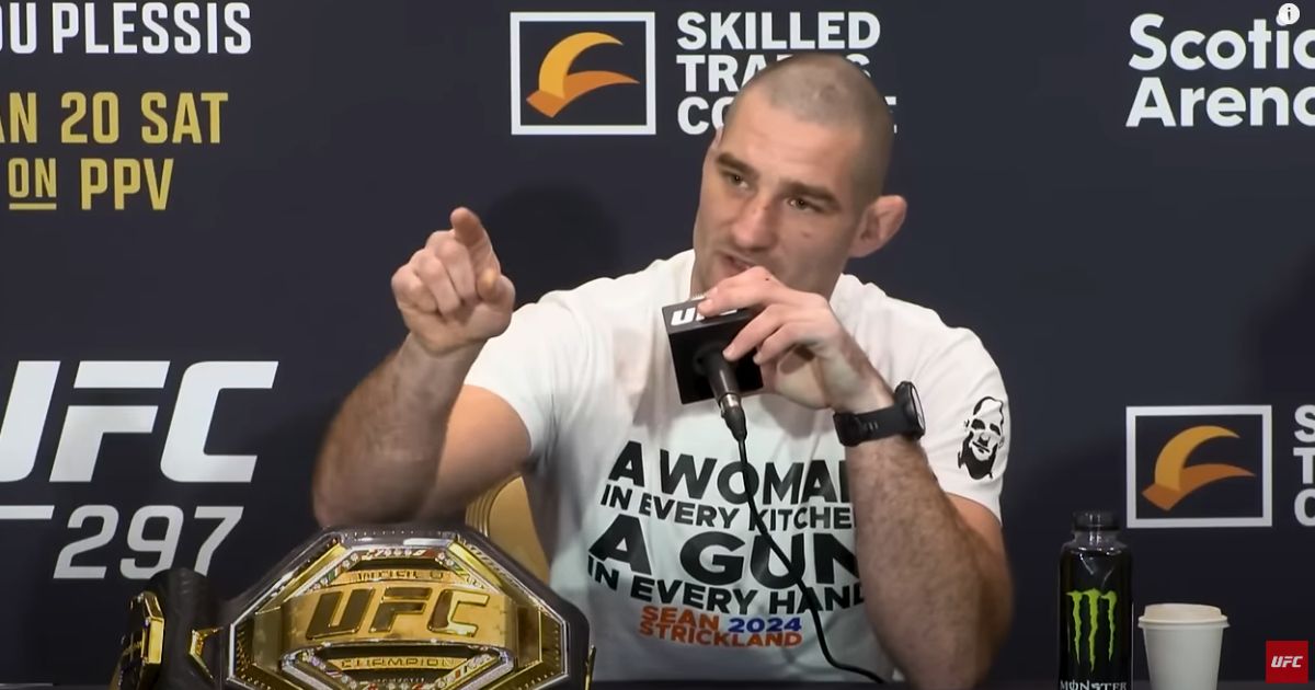 UFC middleweight champion Sean Strickland took questions from the press ahead of his first title defense against Dricus du Plessis on Saturday at UFC 297 in Canada.
