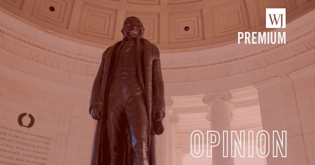 A statue of Thomas Jefferson is seen at the Jefferson Memorial in Washington, D.C.