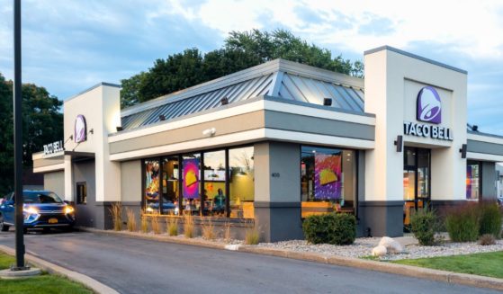 A stock photo shows a Taco Bell restaurant in Yorkville, New York, on Aug. 17.