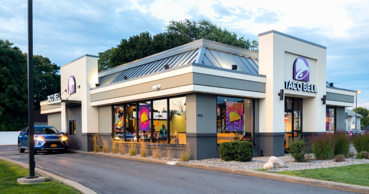 A stock photo shows a Taco Bell restaurant in Yorkville, New York, on Aug. 17.