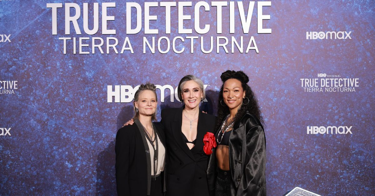Jodie Foster, Issa Lopez and Kali Reis at the blue carpet for "True Detective: Night Country."