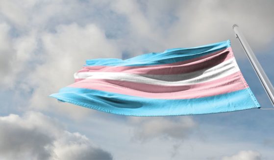 A stock photo shows the trans flag.
