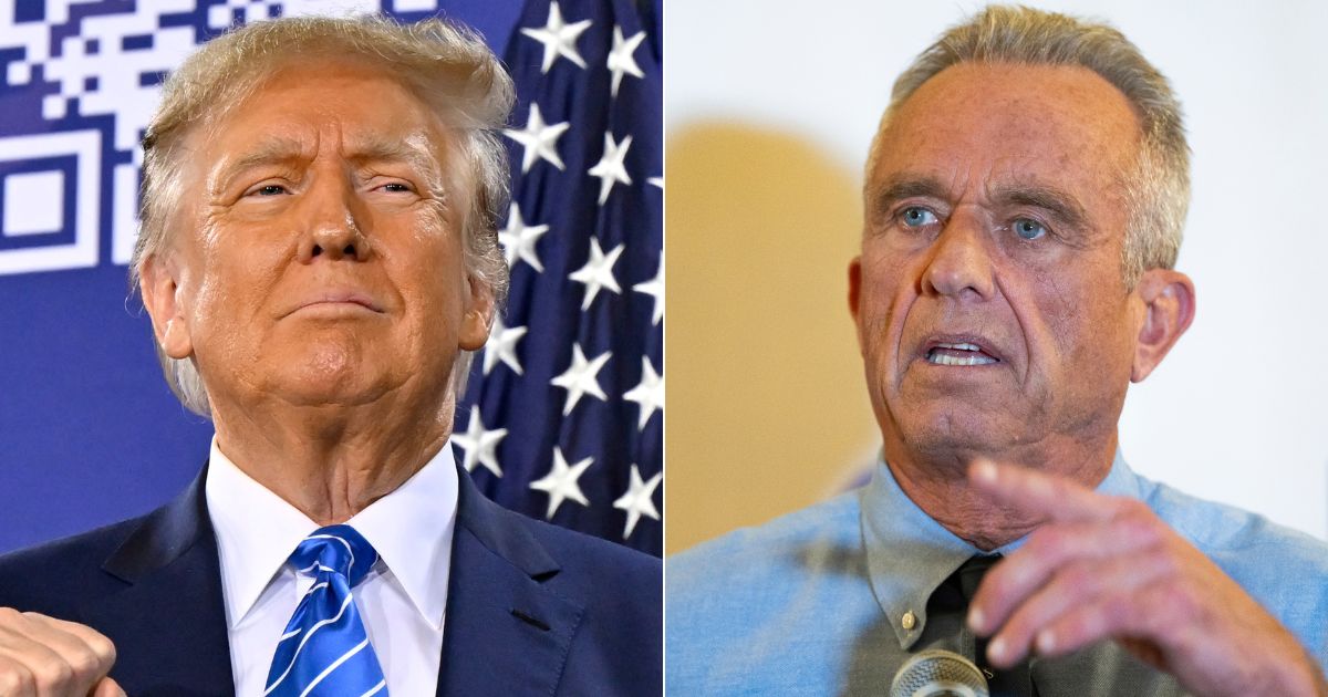 Independent presidential candidate Robert Kennedy Jr., right, indicated that he had been contacted by the campaign of former President Donald Trump, left, asking if he would be interested in running on the ticket as Trump's vice president.