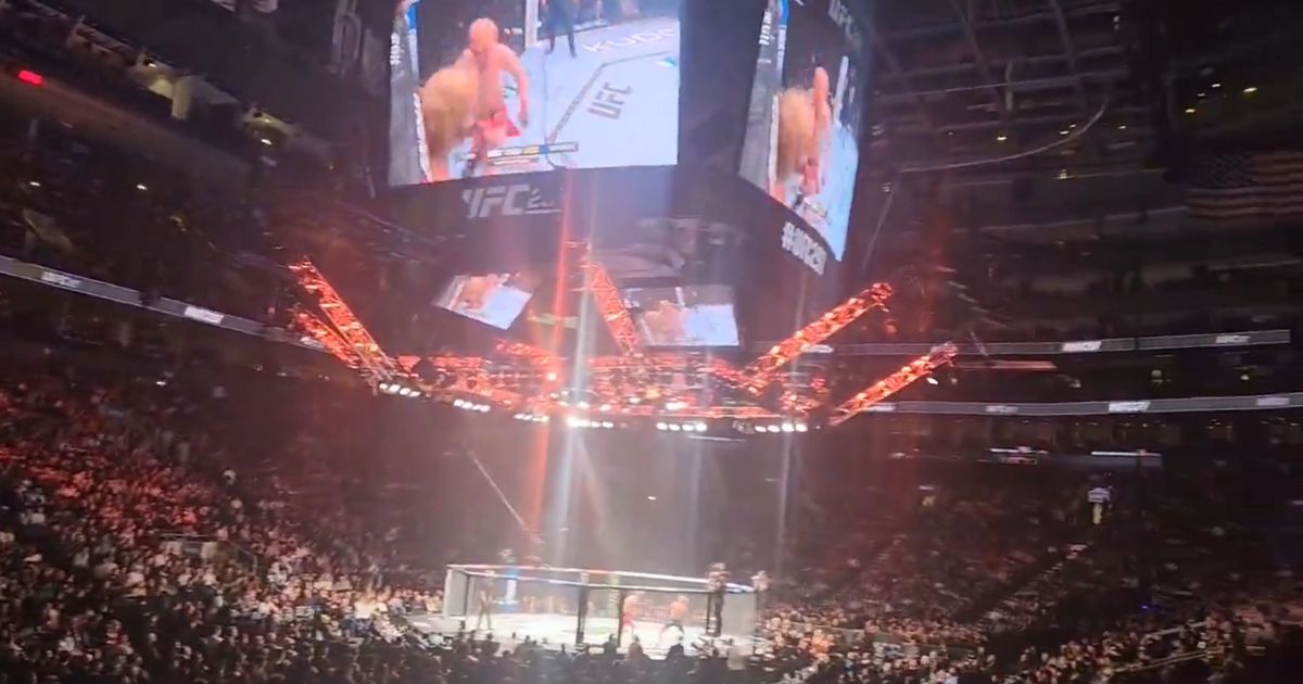 Fans chant "F*** Trudeau" at UFC 297 in Toronto on Saturday.
