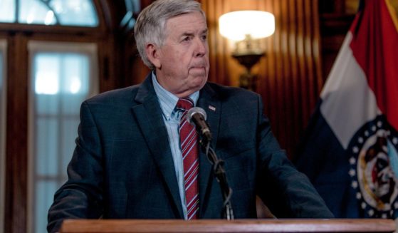 Missouri Gov. Mike Parson listens to a question during a press conference on May 29, 2019, in Jefferson City.